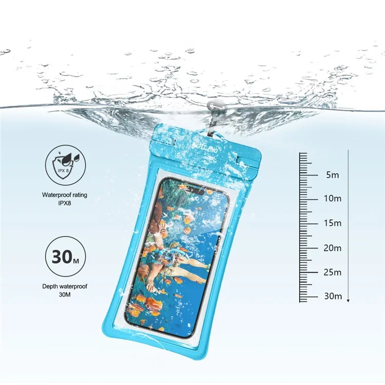 PICTET.FINO RH26 RH26 Phone IPX8 Wasserdichte Tasche 30m Tauchen TPU Handyhülle - Schwarz