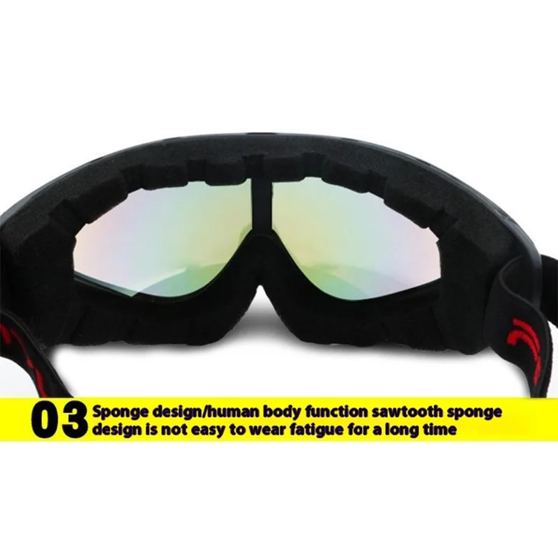 FEIYU Ski Goggles Adults Kids Outdoor Cycling Motorcycle Skiing Anti Wind UV Protection Glasses - 038 Black+Blue