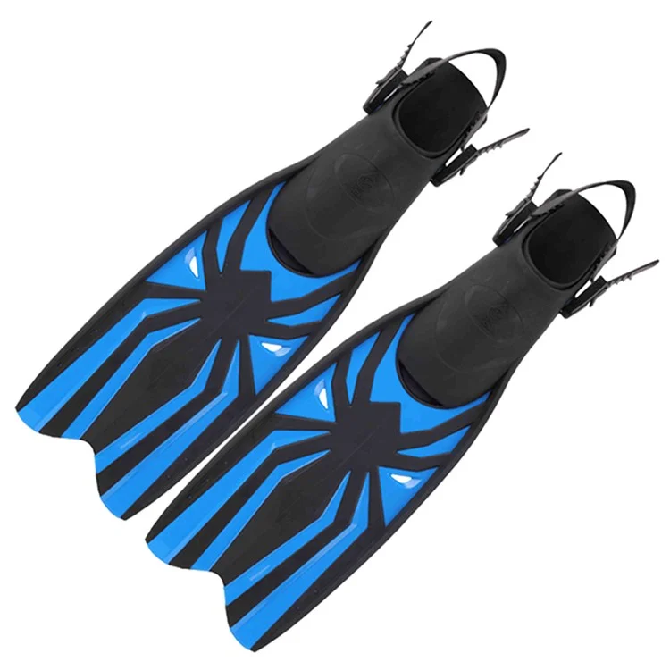 AF700-PVC 1 Paire de palmes longues pour la plongée en apnée Palmes de plongée en canard PVC Sangle TPR Palmes pour la plongée sous-marine en eaux profondes - Taille L / XL 43-46 - Bleu