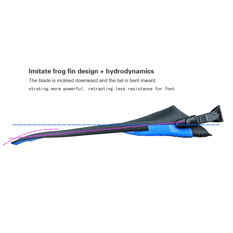 AF700-PVC 1 Pair Freediving Long Fins Snorkeling Flippers Diving Duck Feet PVC Strap TPR Foot Fins For Deep Scuba Diving - L / XL Size 43-46 - White