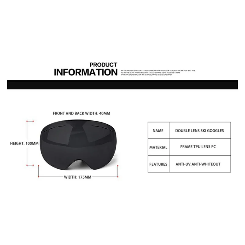 OBAOLAY H019 Double Layer Anti-fog Ski Goggles Windproof Sandproof Ski Glasses with Storage Box - Style J