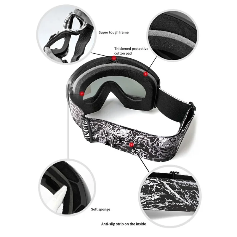 OBAOLAY H019 Double Layer Anti-fog Ski Goggles Windproof Sandproof Ski Glasses with Storage Box - Style J