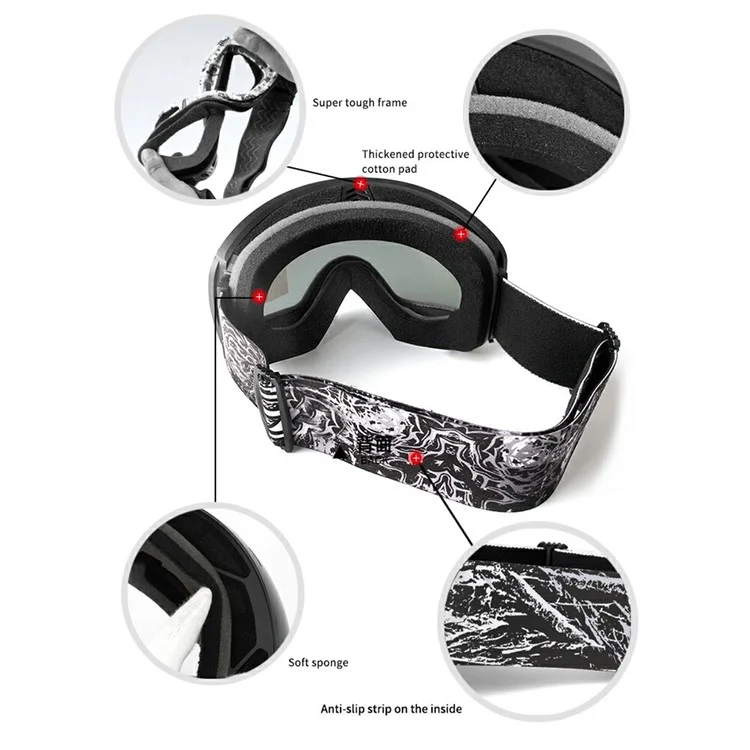 OBAOLAY H019 Double Layer Anti-fog Ski Goggles Windproof Sandproof Ski Glasses with Storage Box - Style P