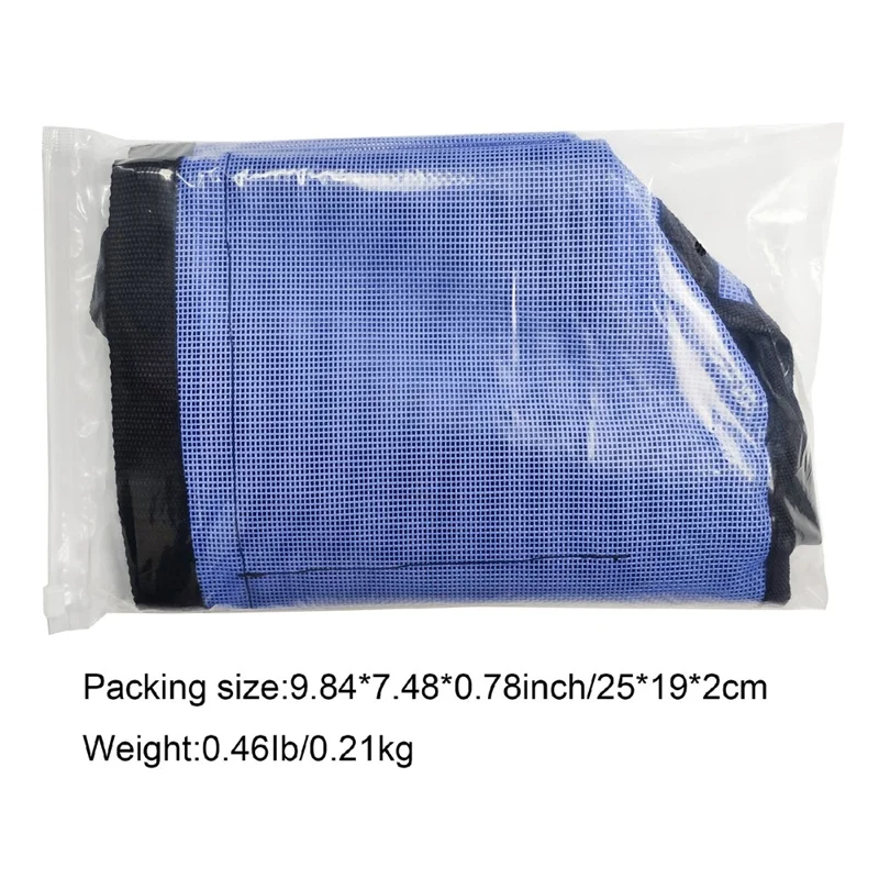 Borsa Porta Mangime per Cavalli Regolabile in PVC a Rete Anti-Spargimento per Esterno - Blu