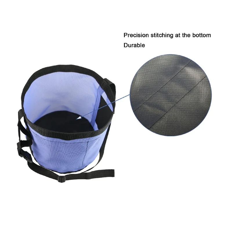 Borsa Porta Mangime per Cavalli Regolabile in PVC a Rete Anti-Spargimento per Esterno - Blu