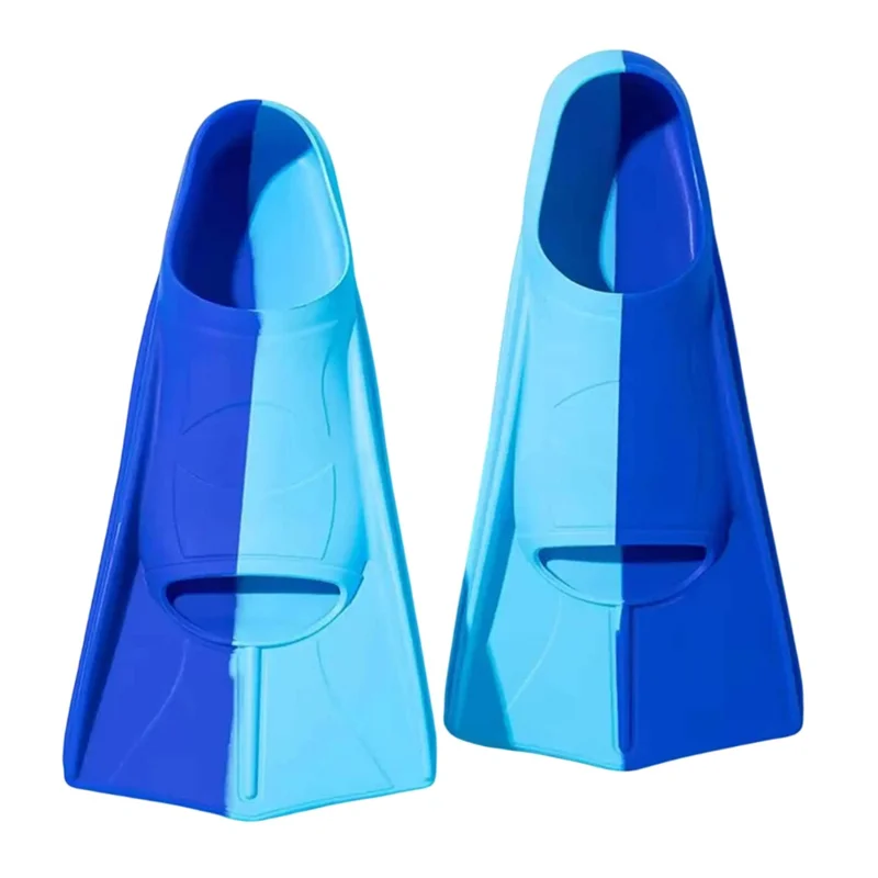 1 Pair Silicone Swim Fins Training Flippers Men Women Swimming Diving Equipment, M for 39-41 Shoe Size - Light Blue