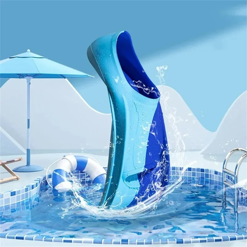 1 Pair Silicone Swim Fins Training Flippers Men Women Swimming Diving Equipment, L for 42-44 Shoe Size - Pink+White
