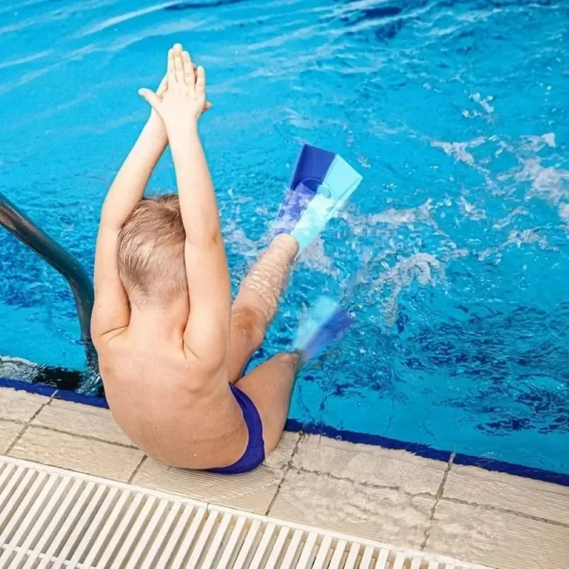 1 Par de Aletas de Natación de Silicona para Entrenamiento, Hombres y Mujeres, Equipo de Buceo, Talla L para Número de Calzado 42-44 - Azul Claro