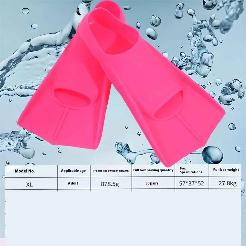 1 Pair Silicone Swim Fins Training Flippers Men Women Swimming Diving Equipment, XL for 45-47 Shoe Size - Black