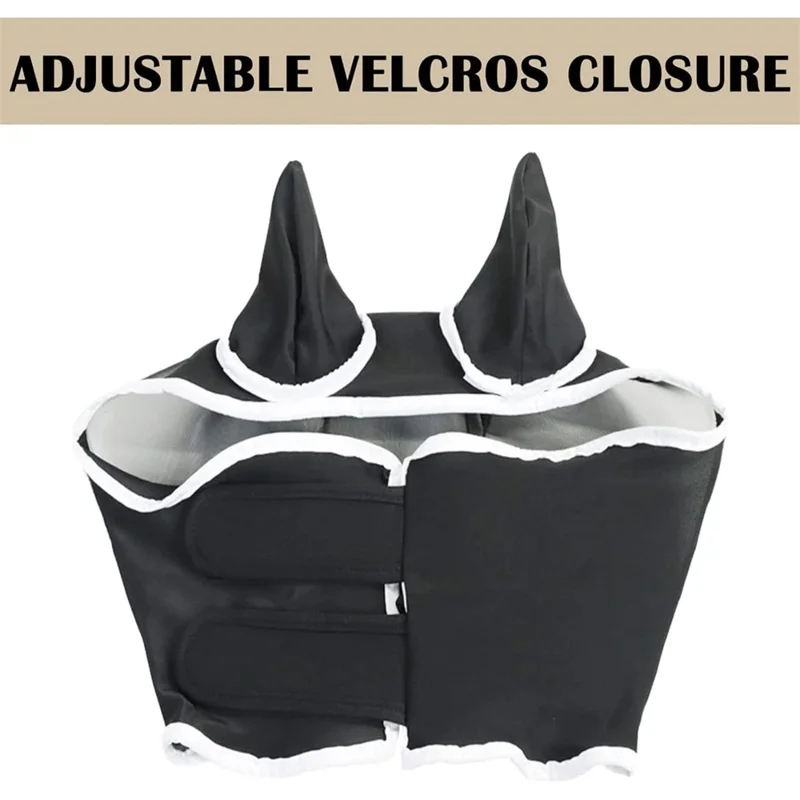 Máscara Anti-Mosca para Cavalo com Design de Malha Ajustável e Elástica, Proteção contra Insetos e Protetor UV Respirável - Azul
