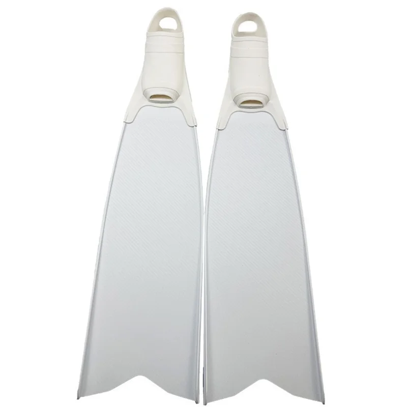 1 Paio di Pinne Lunghe per Immersione Freediving con Palette PP Sostituibili, Tasca Piede in TPR Rinforzata Antiscivolo per Taglia Scarpa 35-36 - Bianco