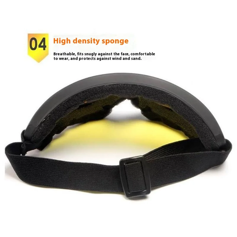 X400 Tactical Goggles Outdoor Motorcycle Riding Skiing Windproof Eye Protection Glasses - Black Lens