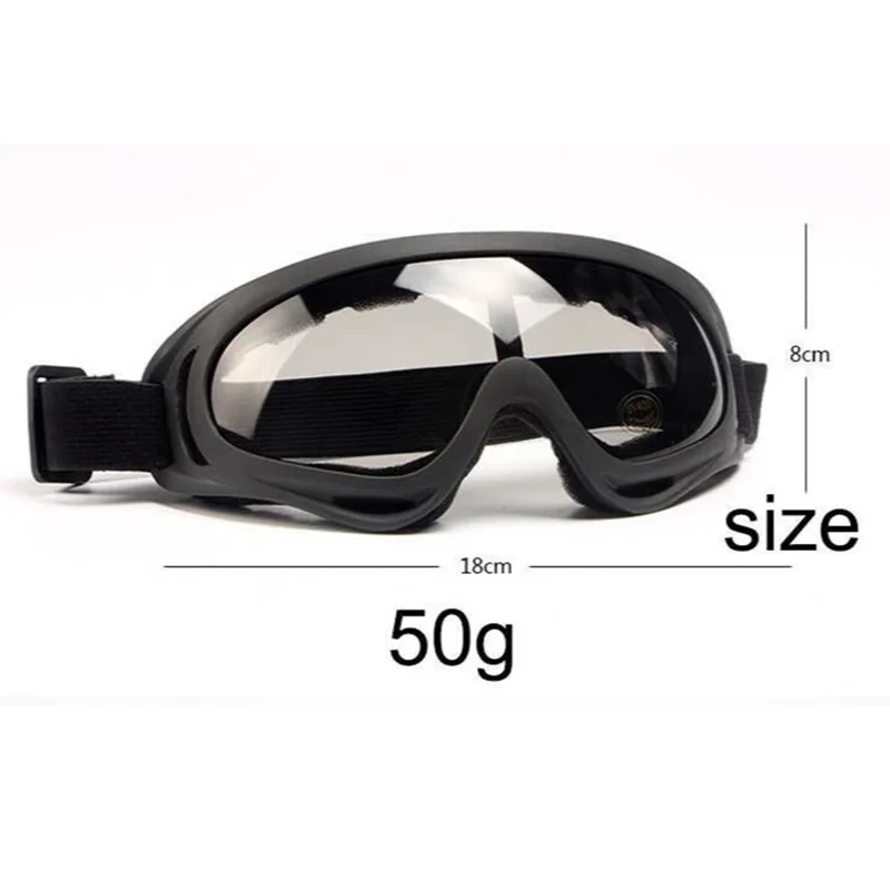 X400 Tactical Goggles Outdoor Motorcycle Riding Skiing Windproof Eye Protection Glasses - Black Lens