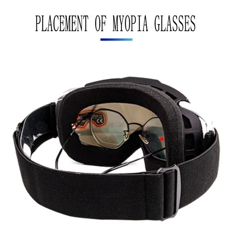 201 Double Layer Anti-fog Anti-UV Ski Goggles Winter Windproof Ski Eye Glasses - Blue