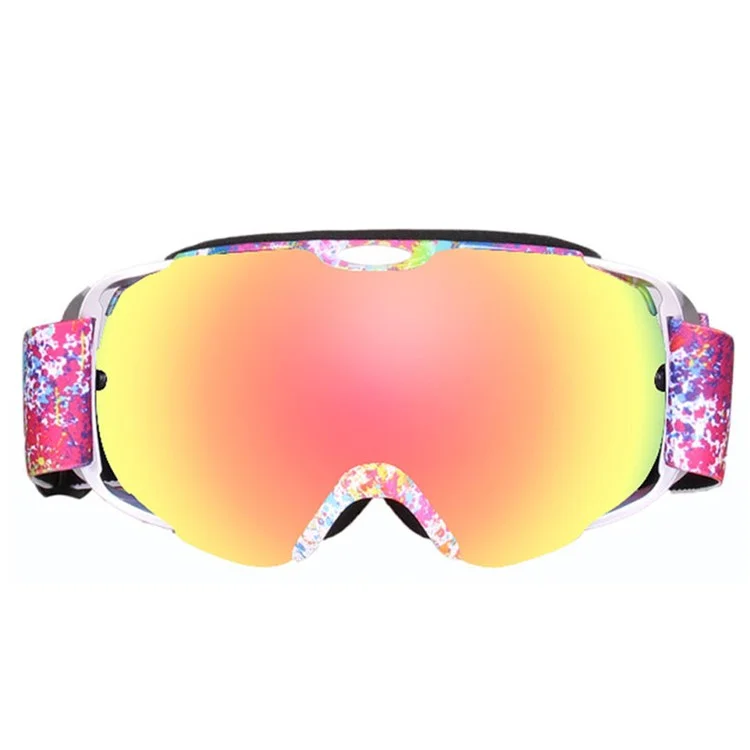 201 Double Layer Anti-fog Anti-UV Ski Goggles Winter Windproof Ski Eye Glasses - Colorful