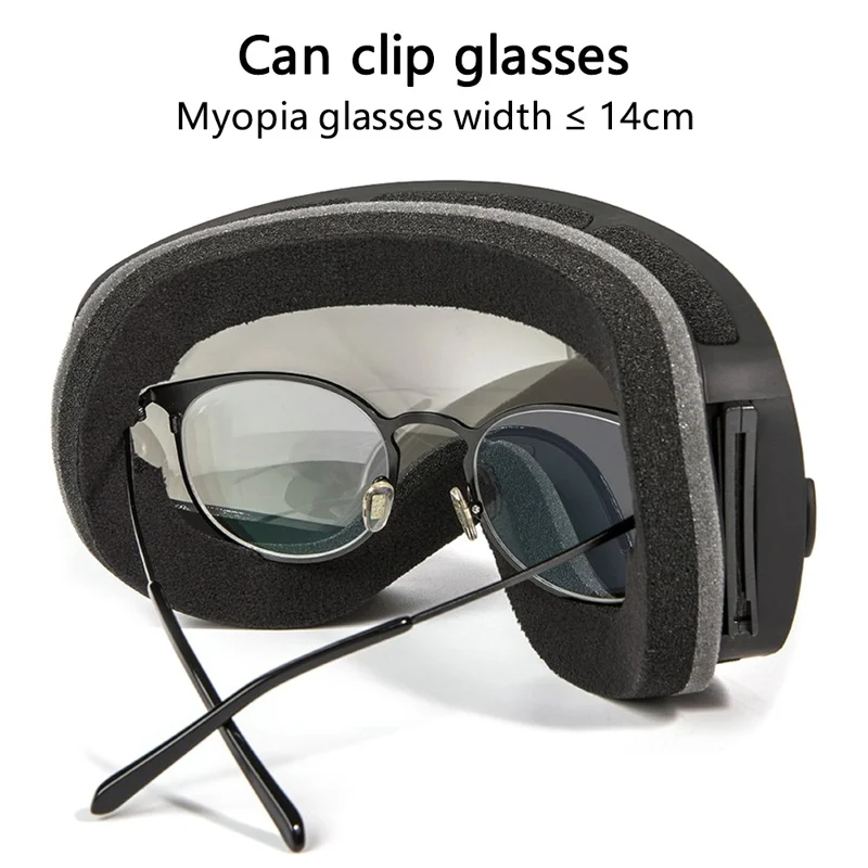 BLOCK MAN 218 Outdoor Skiing Goggles TPU Frame+PC Lens Glasses Goggles with Strap for Snowboarding - White / Blue