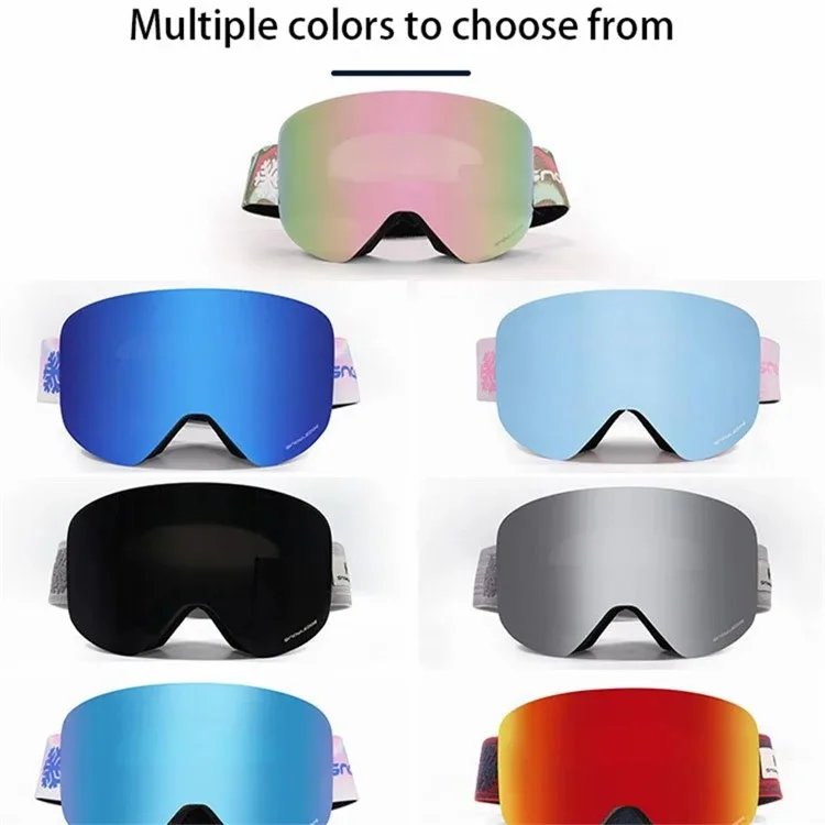 SNOWLEDGE HB-197B Sports Magnetic Ski Goggles Boardless Double Layer Anti-Fog Ski Glasses Skiing Gear - Baby Blue