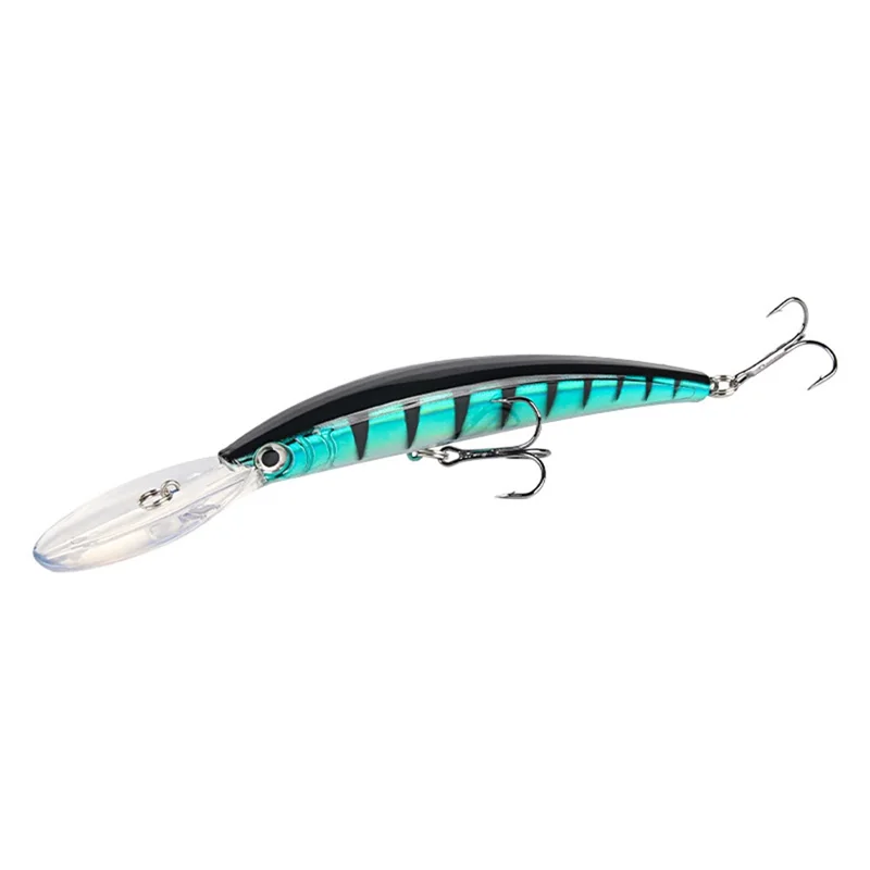 Leurre de pêche XY-118 Bait 3D Imitation Vie-like Hard ABS Minnow Crankbait Swimbait - Noir+Bleu