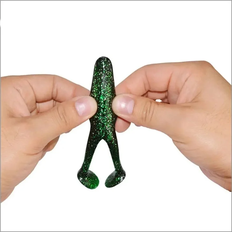2Pcs 10.5cm Soft PVC Artificial Lure Simulation Frog Bait Fishing Tackle - Blackish Green