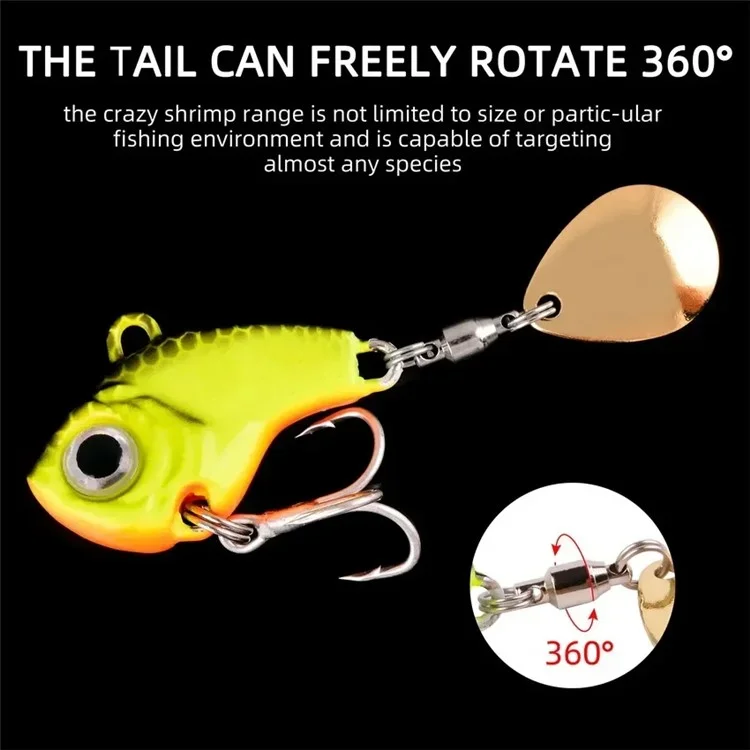 Vibración VIB 5g Señuelo de Pesca Cebo de Pesca Gancho con Rodamiento Oropel - 1