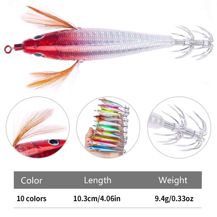 10cm Luminous Fishing Lures 9g Simulation Fishing Bait with Hooks for Freshwater Saltwater - SJ055-1