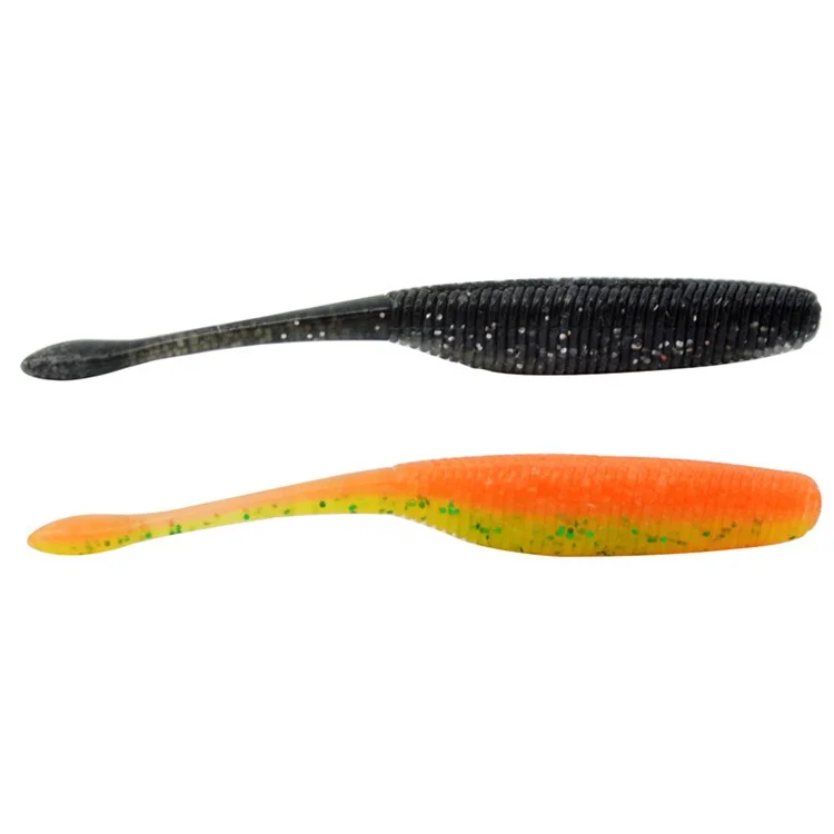 5PCS 9,5cm Simulation Worm Fishing Lure Fishing Bait Artificial Worm Lures - Motor Oil Color