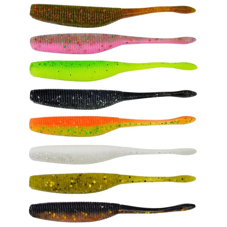 5PCS 9,5cm Simulation Worm Fishing Lure Fishing Bait Artificial Worm Lures - Motor Oil Color