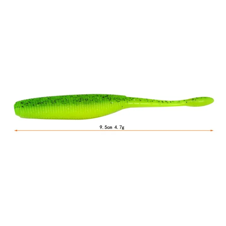 5PCS 9,5cm Simulation Worm Fishing Lure Fishing Bait Artificial Worm Lures - Motor Oil Color