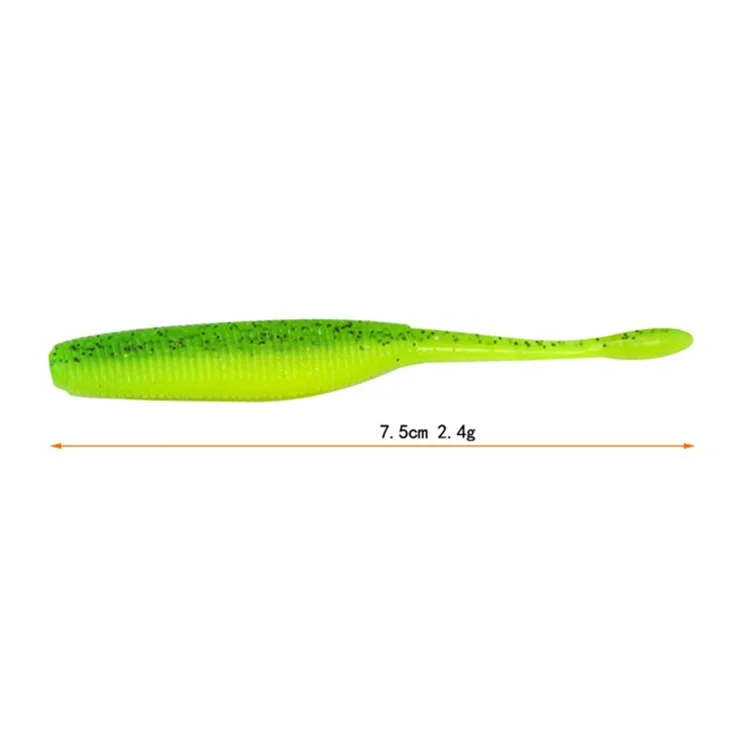 5 piezas de gusano de simulación de pesca 7,5 cm Cebo de pesca artificial Gusanos Cebos - Color de aceite de motor