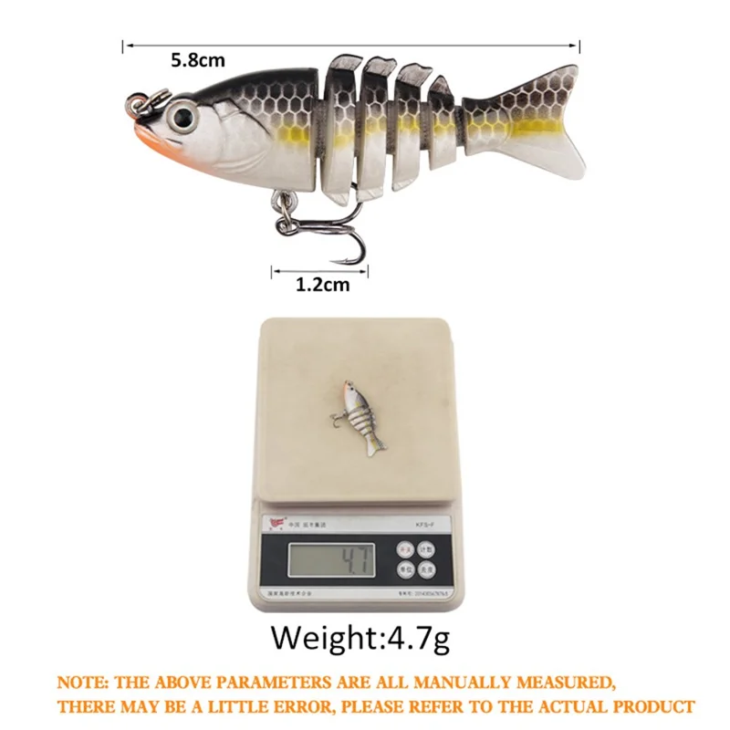 XY-334 Colorful Six-section ABS Bionic Fish Bait Single Hook Lifelike Fishing Lure for River Sea - Type 5