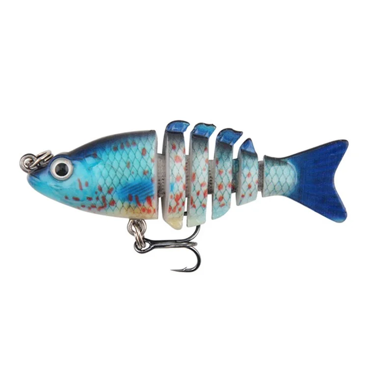 XY-334 Colorful Six-section ABS Bionic Fish Bait Single Hook Lifelike Fishing Lure for River Sea - Type 1