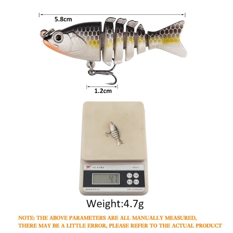 XY-334 Colorful Six-section ABS Bionic Fish Bait Single Hook Lifelike Fishing Lure for River Sea - Type 1