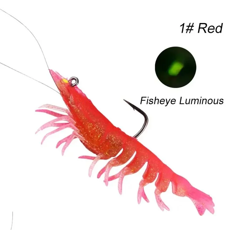 3PCS 9cm Luminous Lead Coating Shrimp Lure 12g Soft Baits Fishing Tackles - Style A