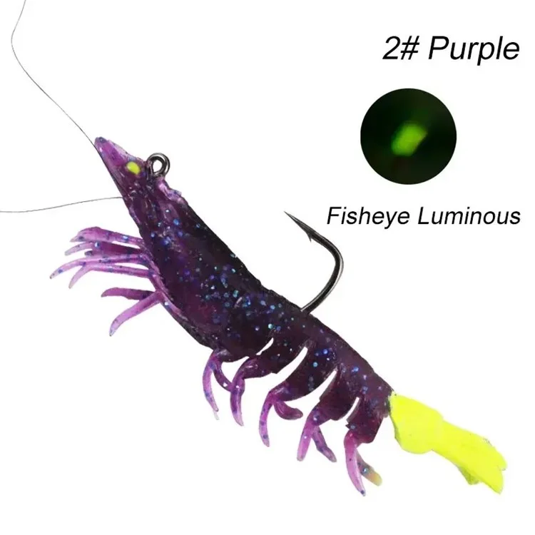 3PCS 9cm Luminous Lead Coating Shrimp Lure 12g Soft Baits Fishing Tackles - Style A
