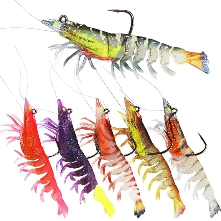 9cm Luminous Lead Coating Shrimp Lure 12g Soft Bait Fishing Tackle with Hook - 1
