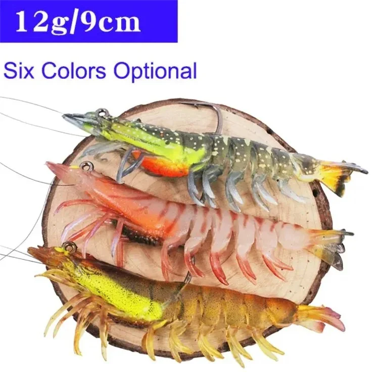 8cm Luminous Lead Coating Shrimp Lure 8g Soft Bait Fishing Tackle with Hook - 5
