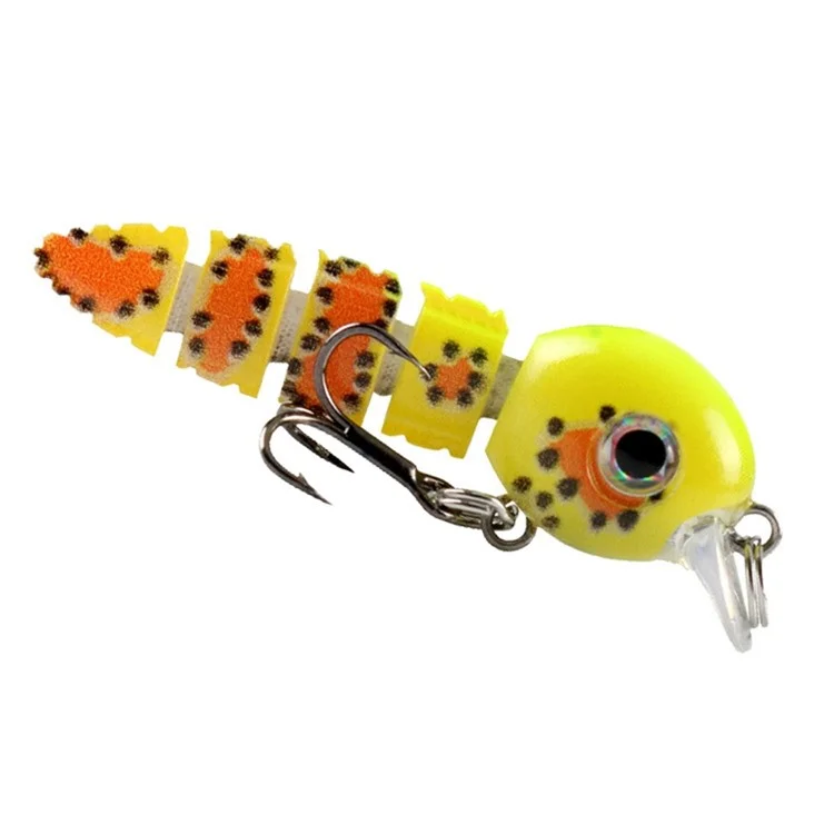 5PCS Esche da Pesca Dure a 5 Sezioni con Aspetto Realistico di Pesce e Scatola di Stoccaggio - Colori Misti