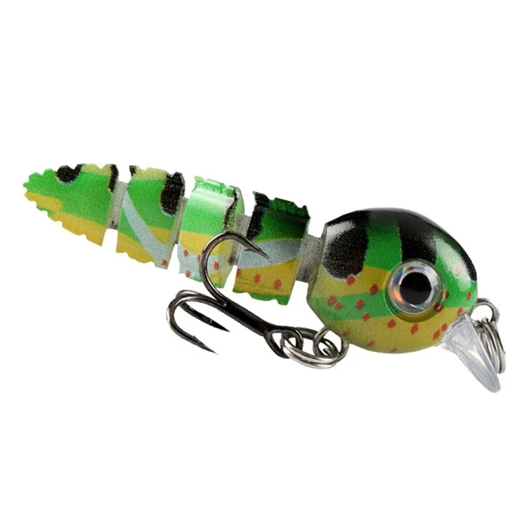 5PCS Esche da Pesca Dure a 5 Sezioni con Aspetto Realistico di Pesce e Scatola di Stoccaggio - Colori Misti