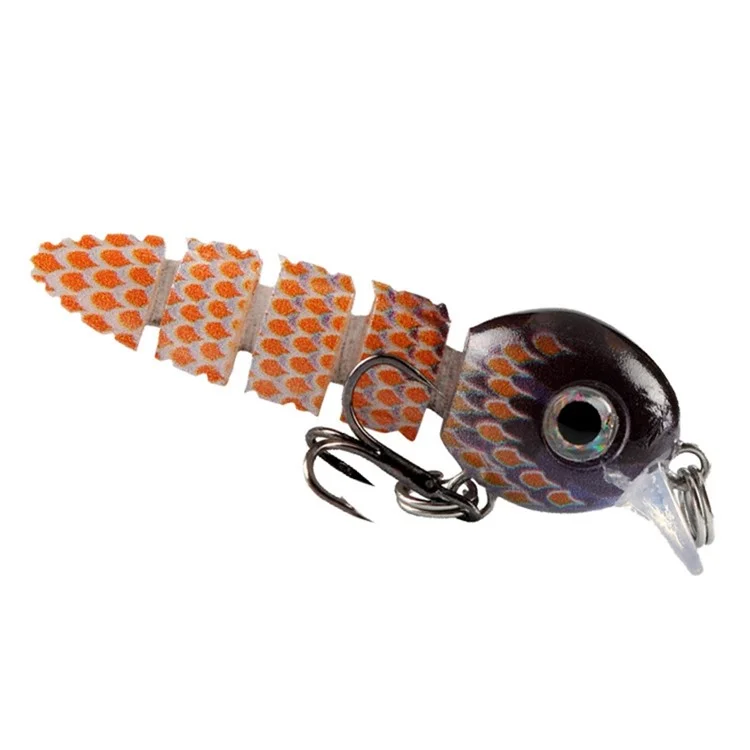 5PCS Esche da Pesca Dure a 5 Sezioni con Aspetto Realistico di Pesce e Scatola di Stoccaggio - Colori Misti