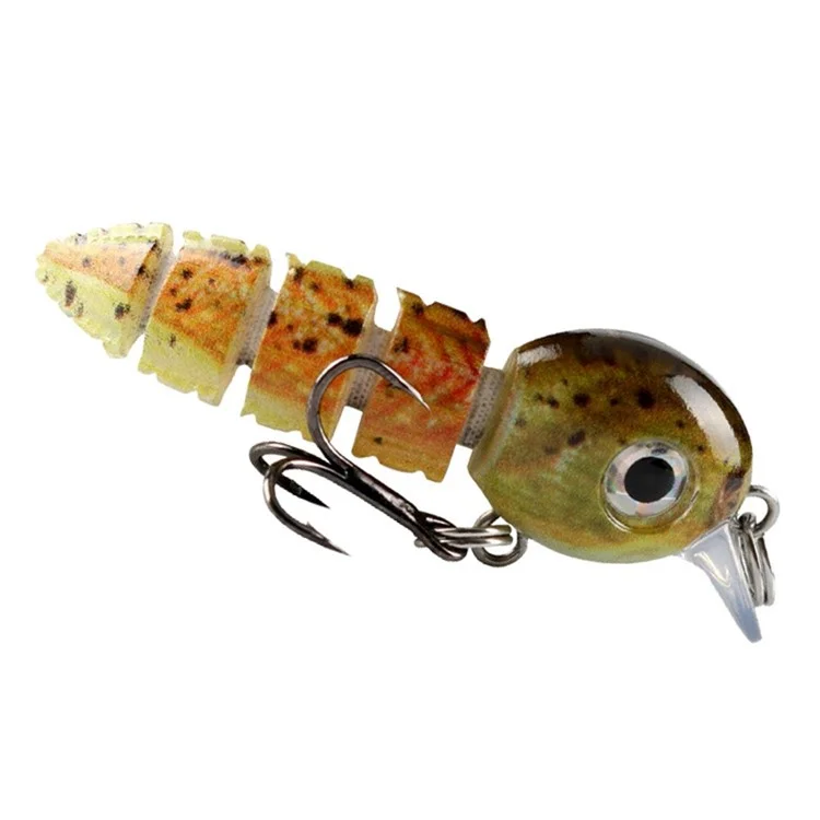 5PCS Esche da Pesca Dure a 5 Sezioni con Aspetto Realistico di Pesce e Scatola di Stoccaggio - Colori Misti
