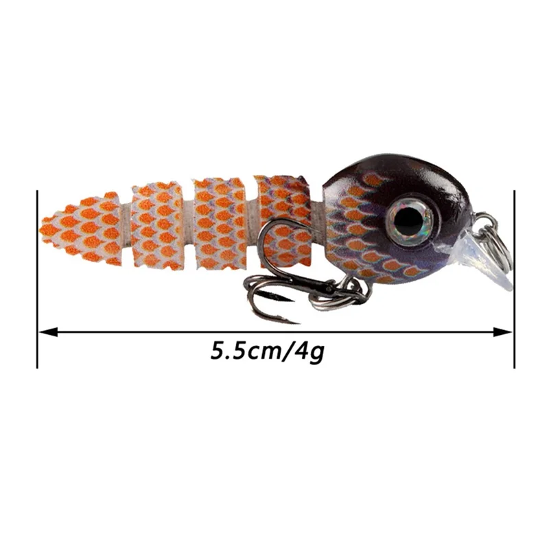 5-Section Fishing Lure Hard Bait Multi Jointed Sinking Lifelike Fish Crankbait - Style A