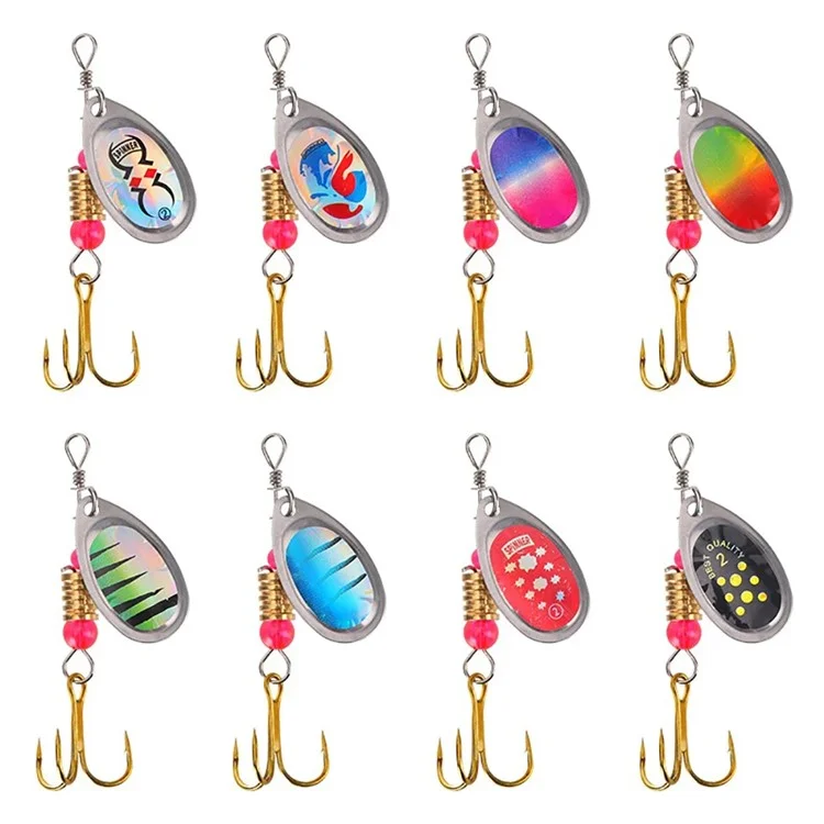 16Pcs 3g Metal Spinner Bait Fishing Lure Artificial Spinner Bait with Storage Bag - Style A
