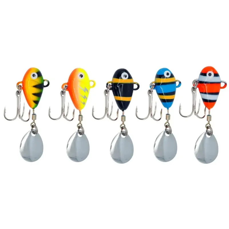 10g Mini VIB Fishing Lure Metal Spoon Fishing Crankbait Vibration Spinner Fish Bait - Stripe Orange