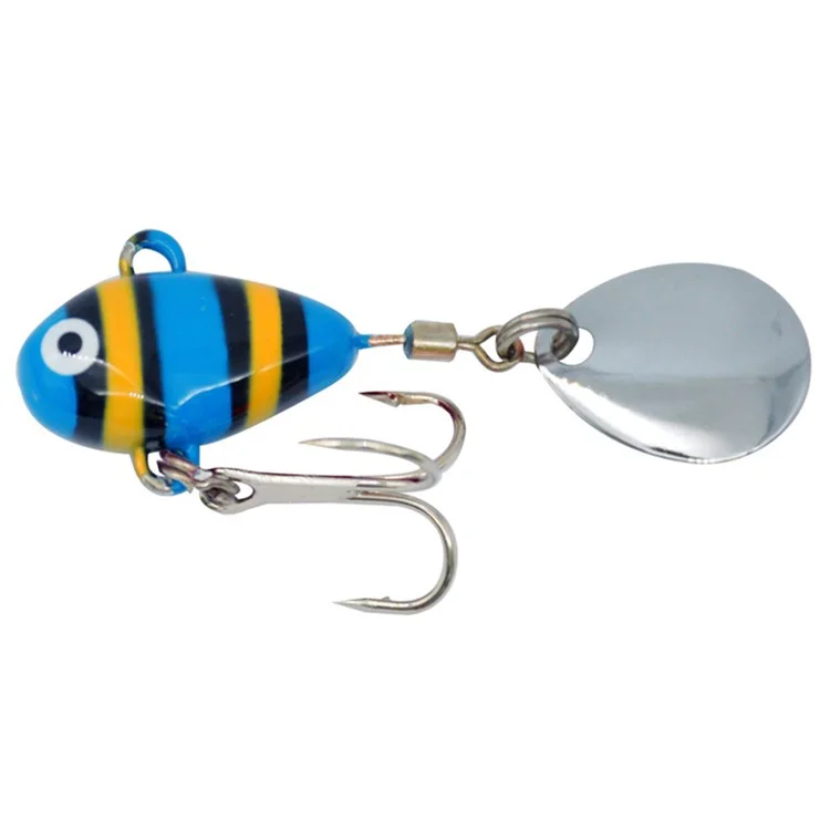 10g Mini VIB Fishing Lure Metal Spoon Fishing Crankbait Vibration Spinner Fish Bait - Stripe Blue
