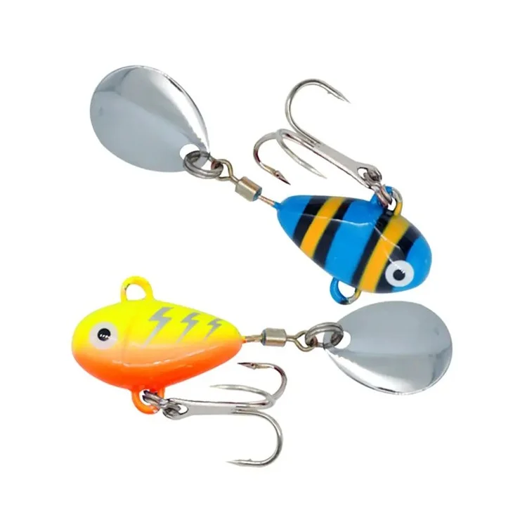 10g Mini VIB Fishing Lure Metal Spoon Fishing Crankbait Vibration Spinner Fish Bait - Stripe Blue