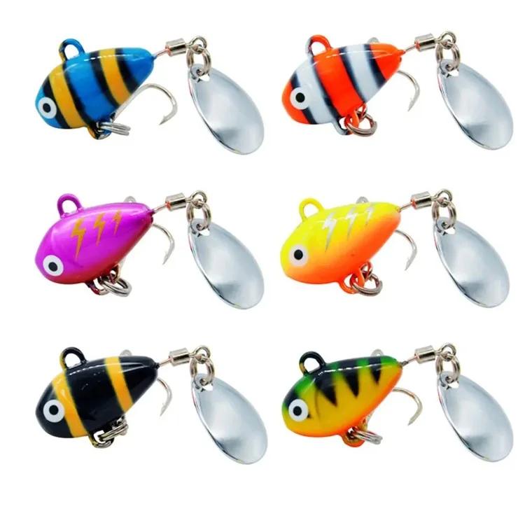 10g Mini VIB Fishing Lure Metal Spoon Fishing Crankbait Vibration Spinner Fish Bait - Stripe Blue