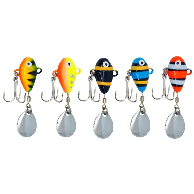 10g Mini VIB Fishing Lure Metal Spoon Fishing Crankbait Vibration Spinner Fish Bait - Stripe Blue