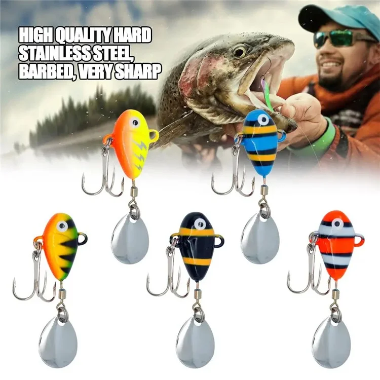 10g Mini VIB Fishing Lure Metal Spoon Fishing Crankbait Vibration Spinner Fish Bait - Stripe Blue