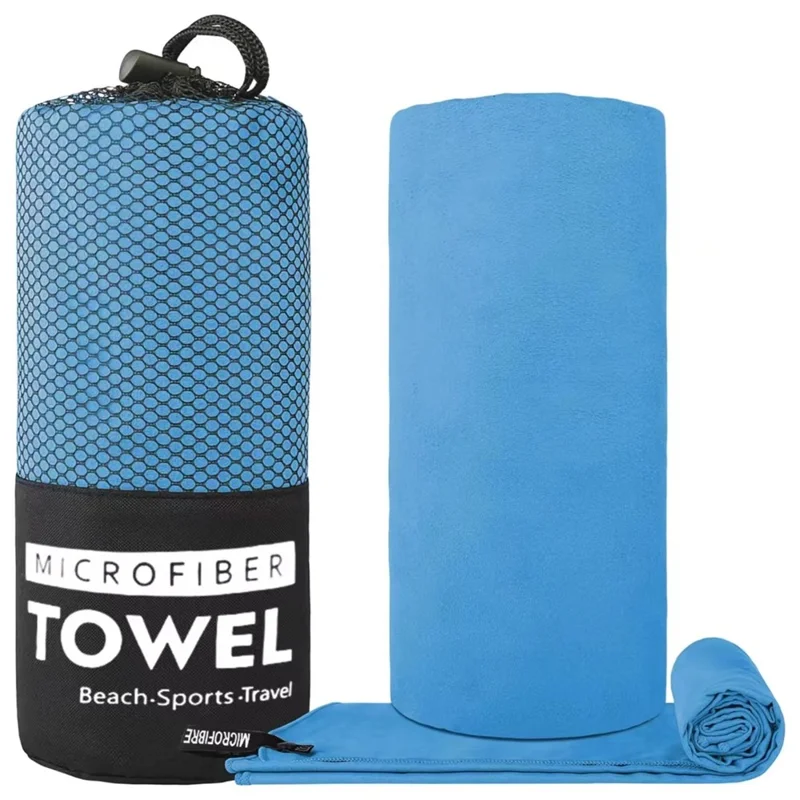WY1003 50x110cm Double-Sided Quick-Drying Towel Microfiber Sports Fitness Yoga Beach Towel - Sky Blue