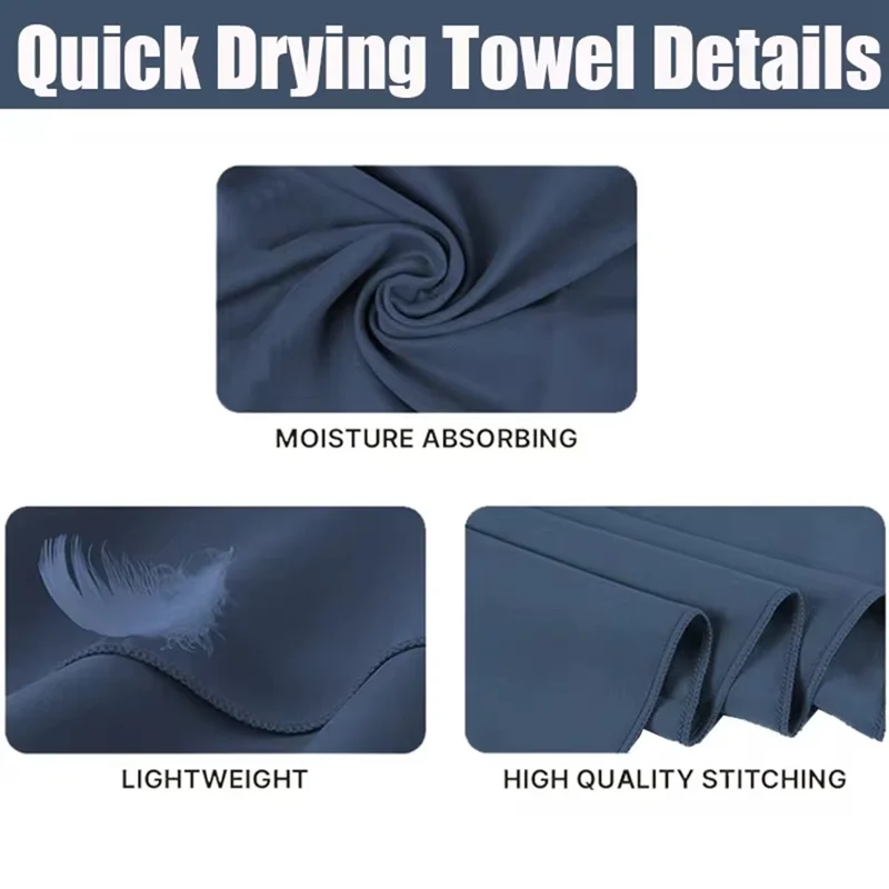 WY1003 50x110cm Double-Sided Quick-Drying Towel Microfiber Sports Fitness Yoga Beach Towel - Sky Blue
